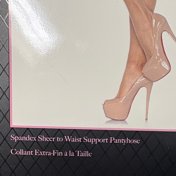 New Leg Avenue one size honey beige spandex sheer to waist support pantyhose - Picture 5 of 7